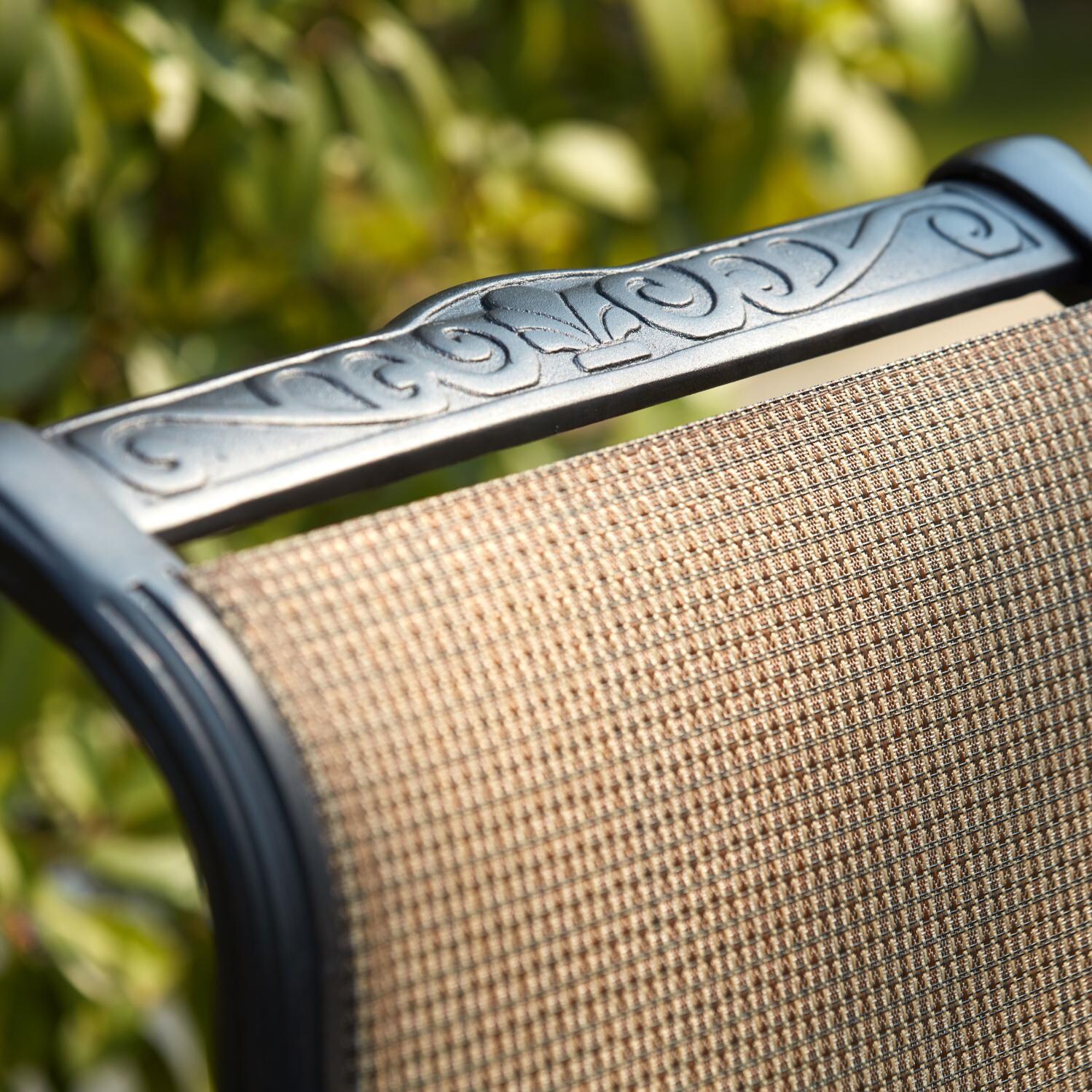 Darlee 301110-5PC-60F Monterey 5 Piece Cast Aluminum Sling Patio Bar Set W/ 42 Inch Round Table - Chair Detail thumbnail