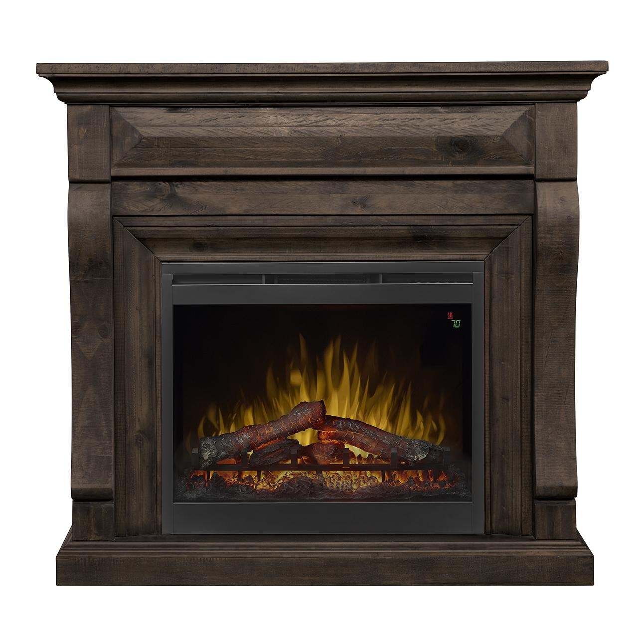 Dimplex Samuel 47-Inch Electric Fireplace Mantel - Inner-Glow Logs - Weathered Grey - GDS26L5-1818WG