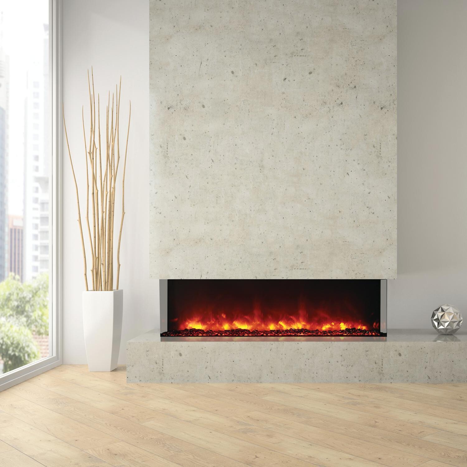 Amantii 60-TRU-VIEW-XL Tru View 60-Inch Smart Built -In Three Sided Electric Fireplace - Installed thumbnail
