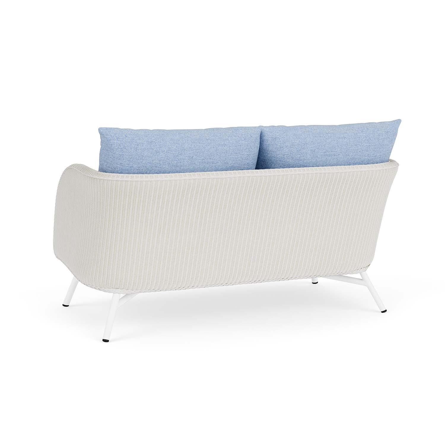 Lloyd Flanders Essence Loveseat W/Demo Skyway Fabric - Matte White Finish - Back Left thumbnail