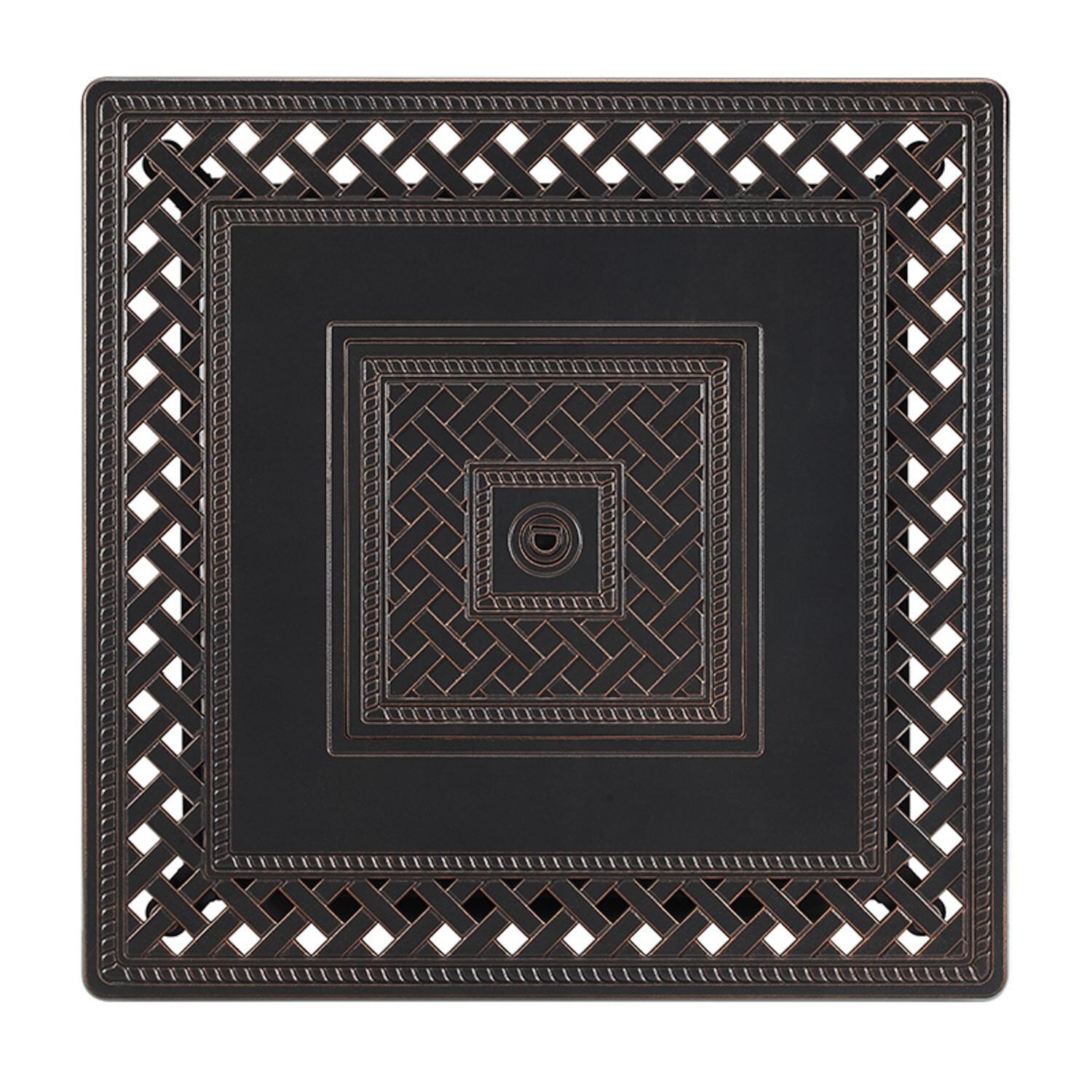 Ultimate Patio 63693-NG Palm Way 32-Inch Square Aluminum Natural Gas Fire Pit - Top View thumbnail