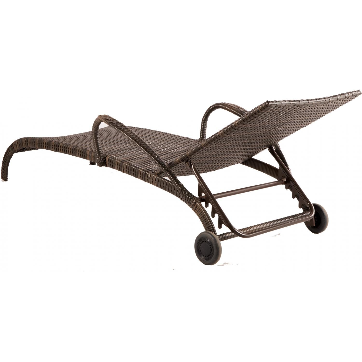 Alfresco Home Tutto All Weather Wicker Chaise Lounge - Reclining View thumbnail
