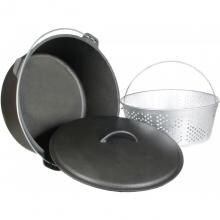 Cajun Classic 20-Quart Unseasoned Cast Iron Dutch Oven With Fry Basket - GL10491WB image
