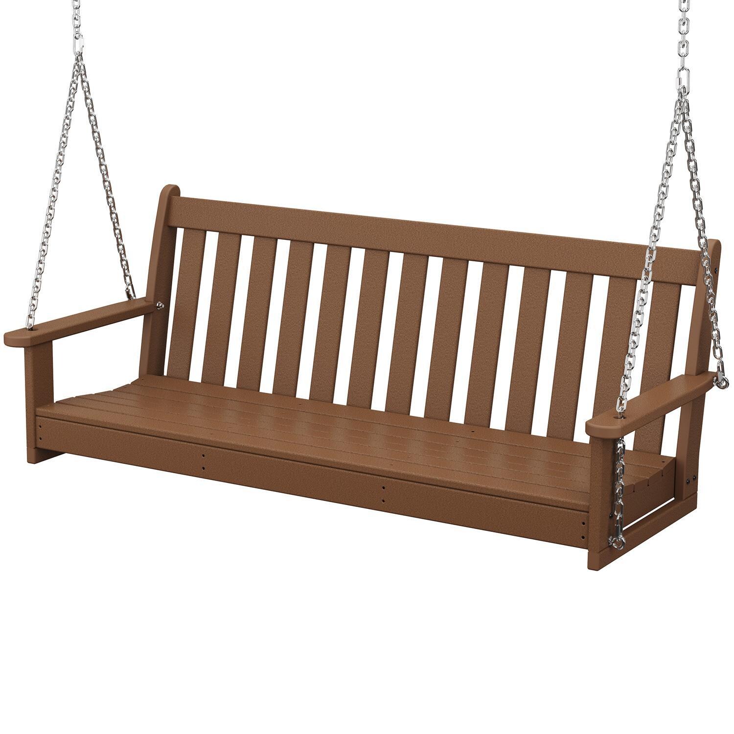 POLYWOOD Vineyard 60-Inch Porch Swing - Teak thumbnail