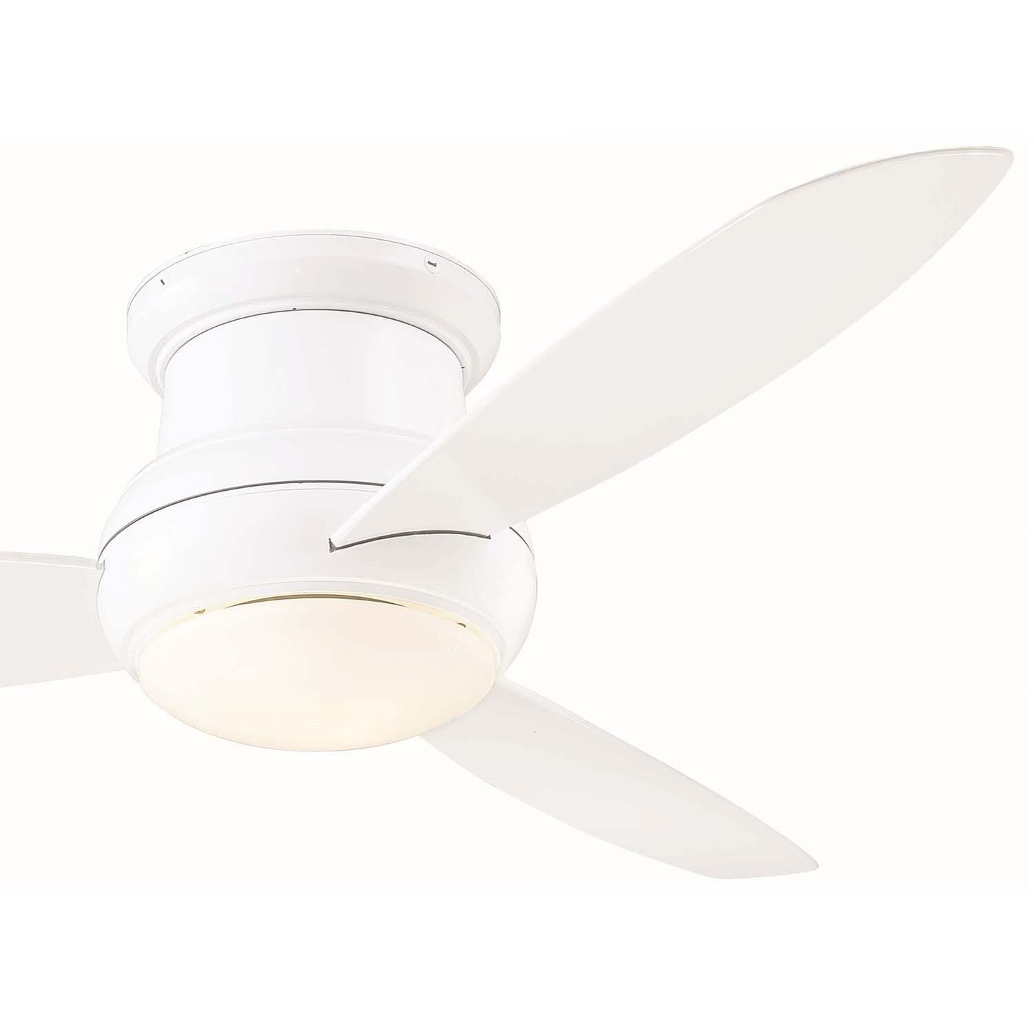Minka-Aire F474L-WH Concept II Wet 52-Inch 3-Concave Blade LED Ceiling Fan in White Finish w/ White Blades & White Opal Glass - Blade Detail thumbnail