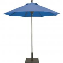 Galtech 7.5 Ft. Octagonal Aluminum Patio Market Umbrella W/ Push Lift - Antique Bronze Frame W/ Sunbrella Canvas Pacific Blue Canopy