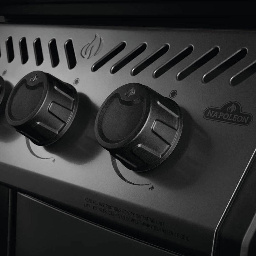Napoleon F365DSBPGT-ECP Freestyle 365 3 Burner Propane Gas Grill w/ Range Side Burner - Graphite Grey - Knobs - Detail thumbnail