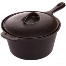 Cajun Classic 2-Quart Seasoned Cast Iron Sauce Pot - GL10491AS image