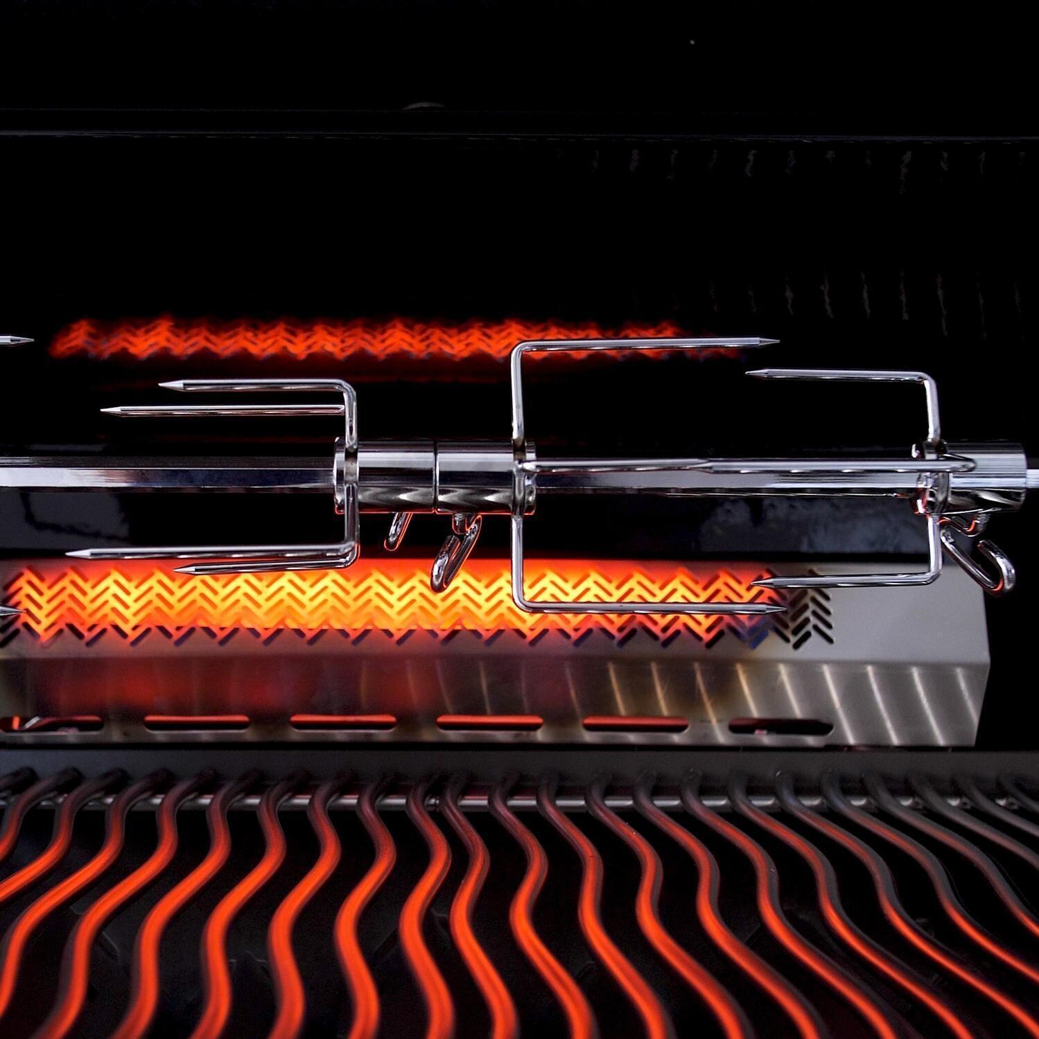 Napoleon PRO500RSIBNSS-3 Prestige PRO 500 Natural Gas Grill with Infrared Rear Burner and Infrared Side Burners (2019) - Rear Infrared Burner And Rotisserie - Detail thumbnail
