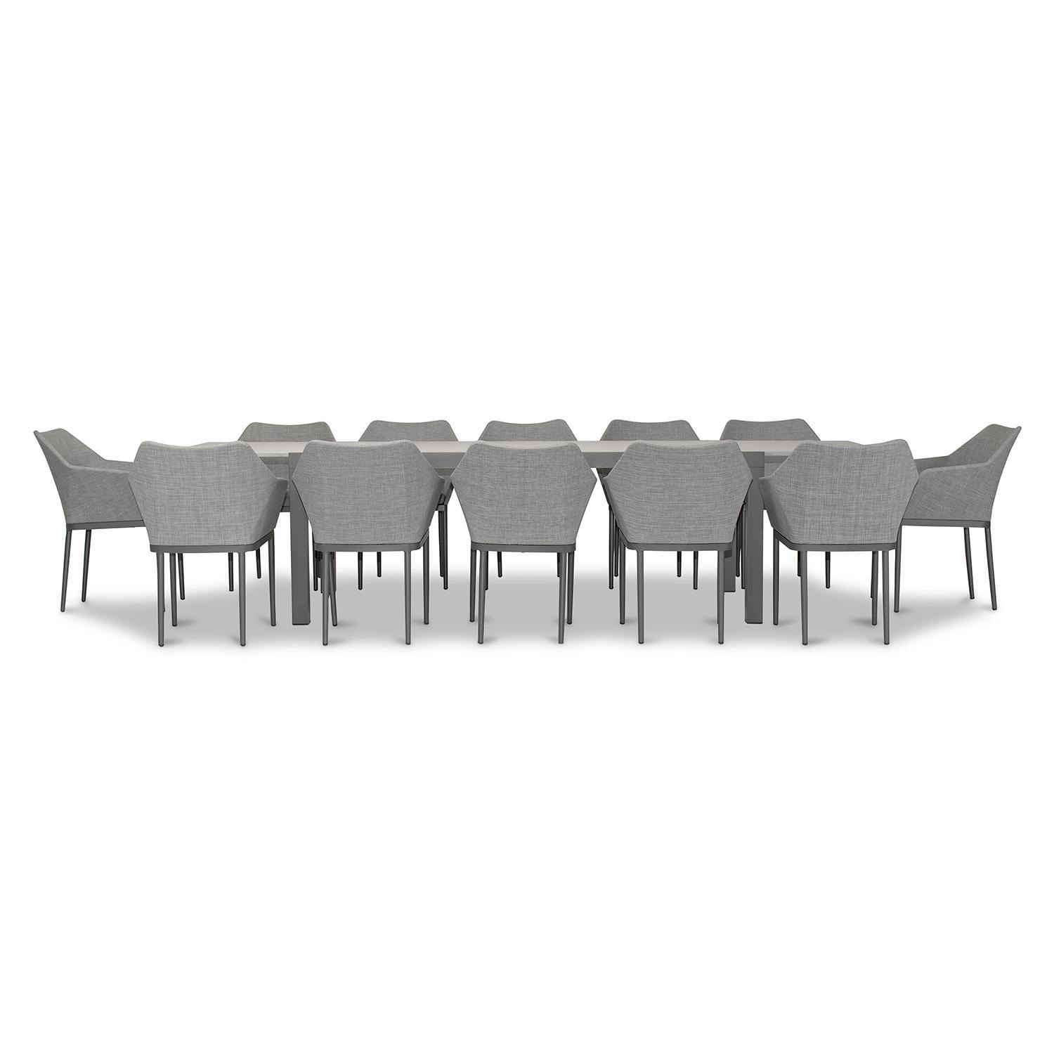 Starlook Bay 13 Pc Aluminum Dining Set - Extendable in Slate/Concrete by Lakeview Outdoor Designs