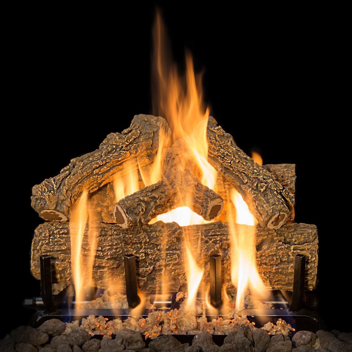 Grand Canyon 18Inch Western Oak Vented Natural Gas Log Set W/ 3 BRN