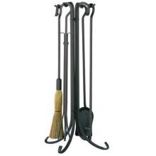 UniFlame 5-Piece Olde World Iron Fireplace Tool Set With Crook Handles - F-1181 image