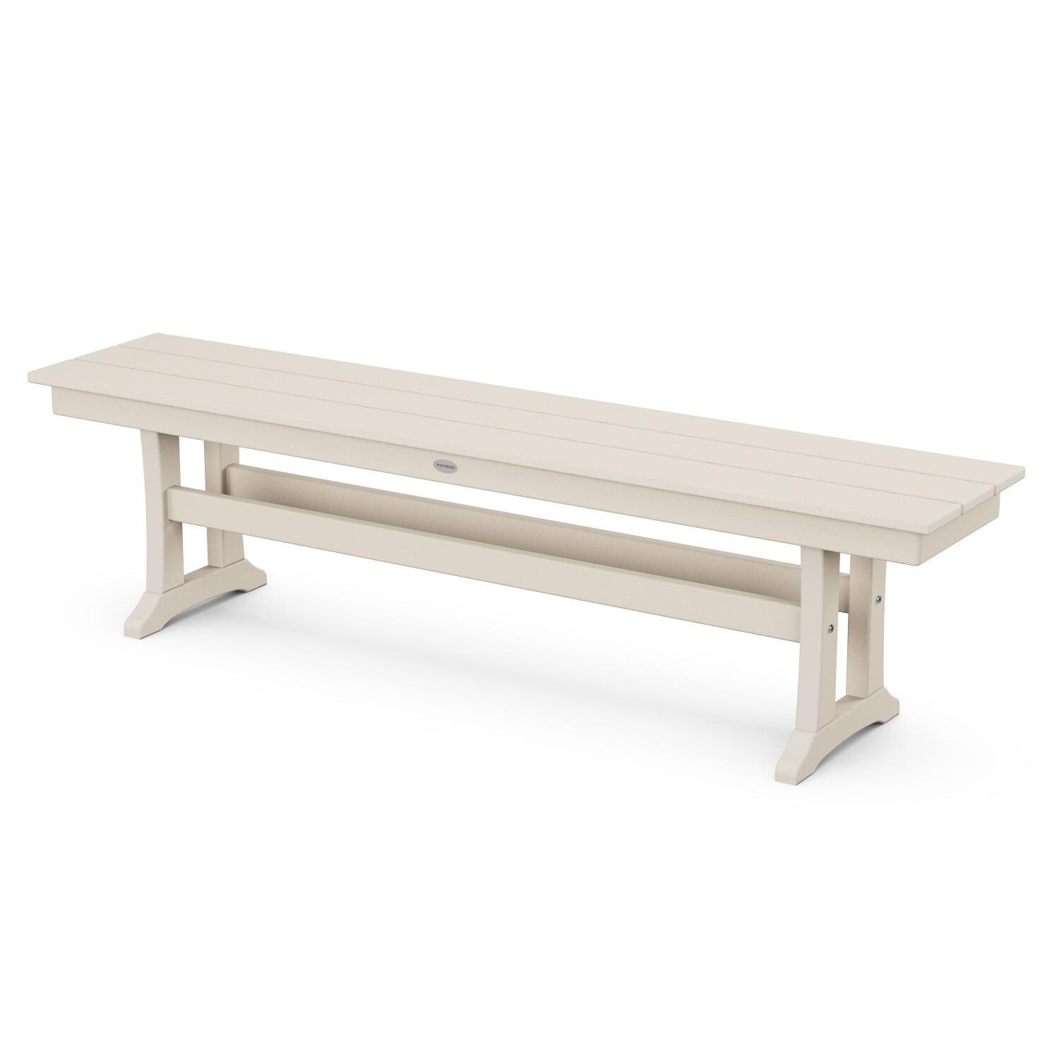POLYWOOD PL36-T1L1SA Farmhouse Trestle 65-Inch Bench - Sand thumbnail