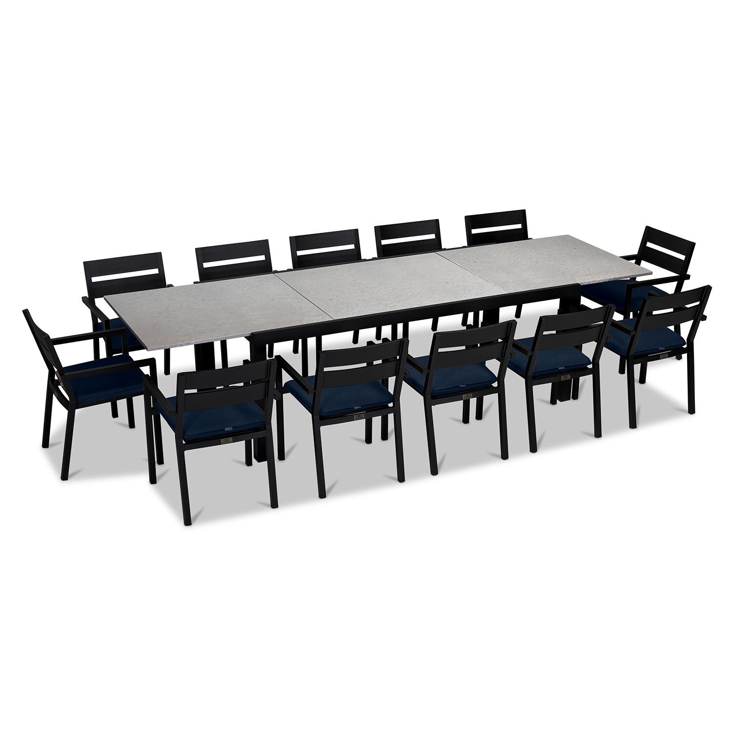 Calm Bay 13 Pc Extendable Dining Set in Black/Spectrum Indigo by Lakeview - White Background thumbnail