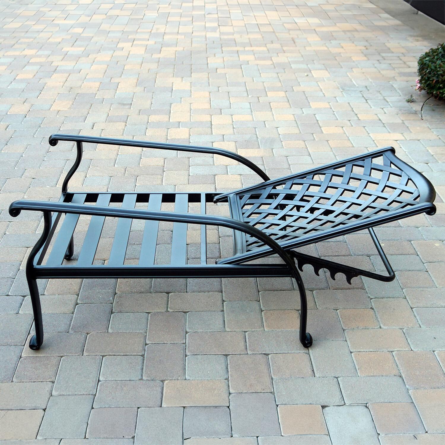 Darlee Nassau 3-Piece Patio Adjustable Club Chair Conversation Set with 21 Inch Square Ice Bucket End Table - Chair Reclined - Lifestyle thumbnail