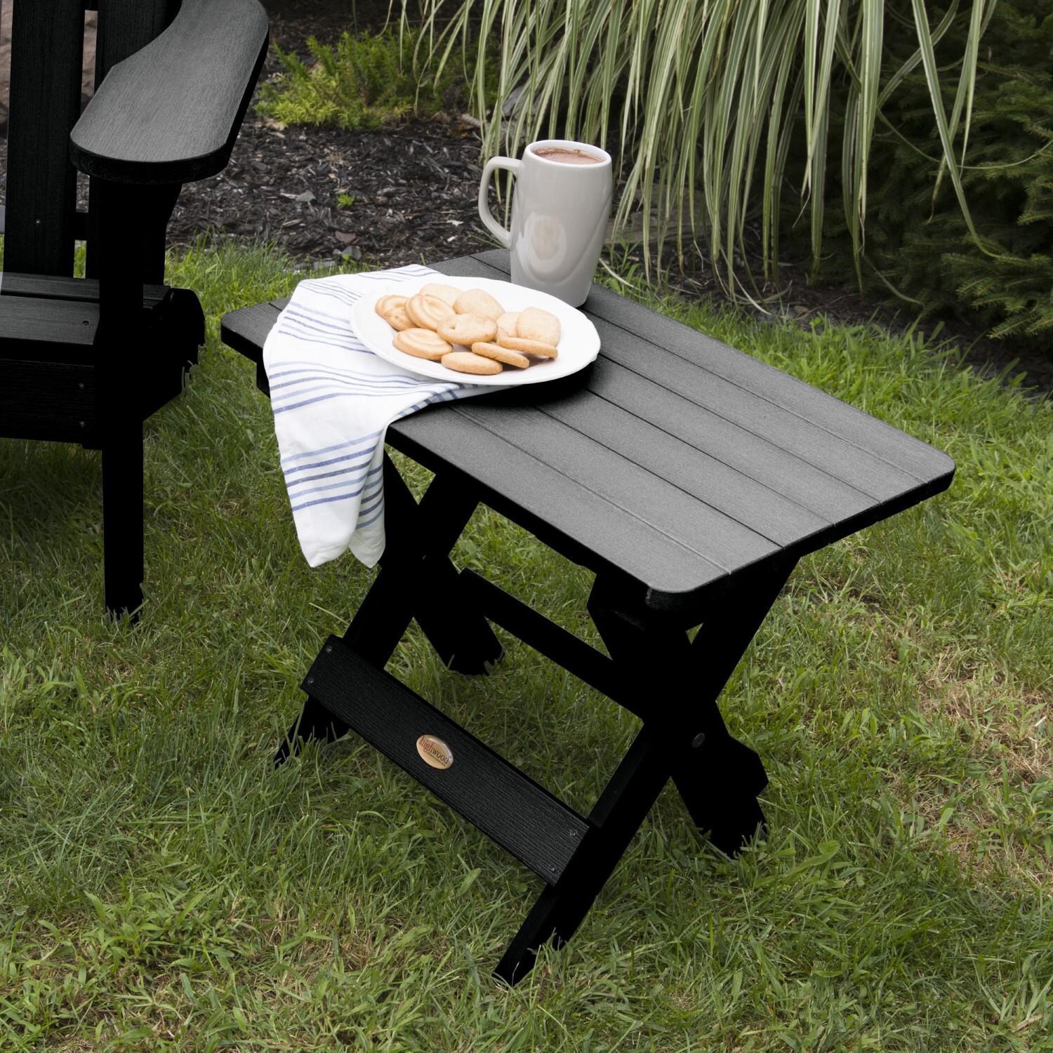 Lakeview Folding Adirondack Side Table - Black thumbnail