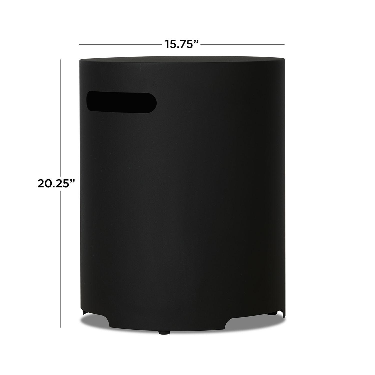 20-in Round Metal Propane Tank Cover in Black by Lakeview Outdoor Designs - Dimensional thumbnail