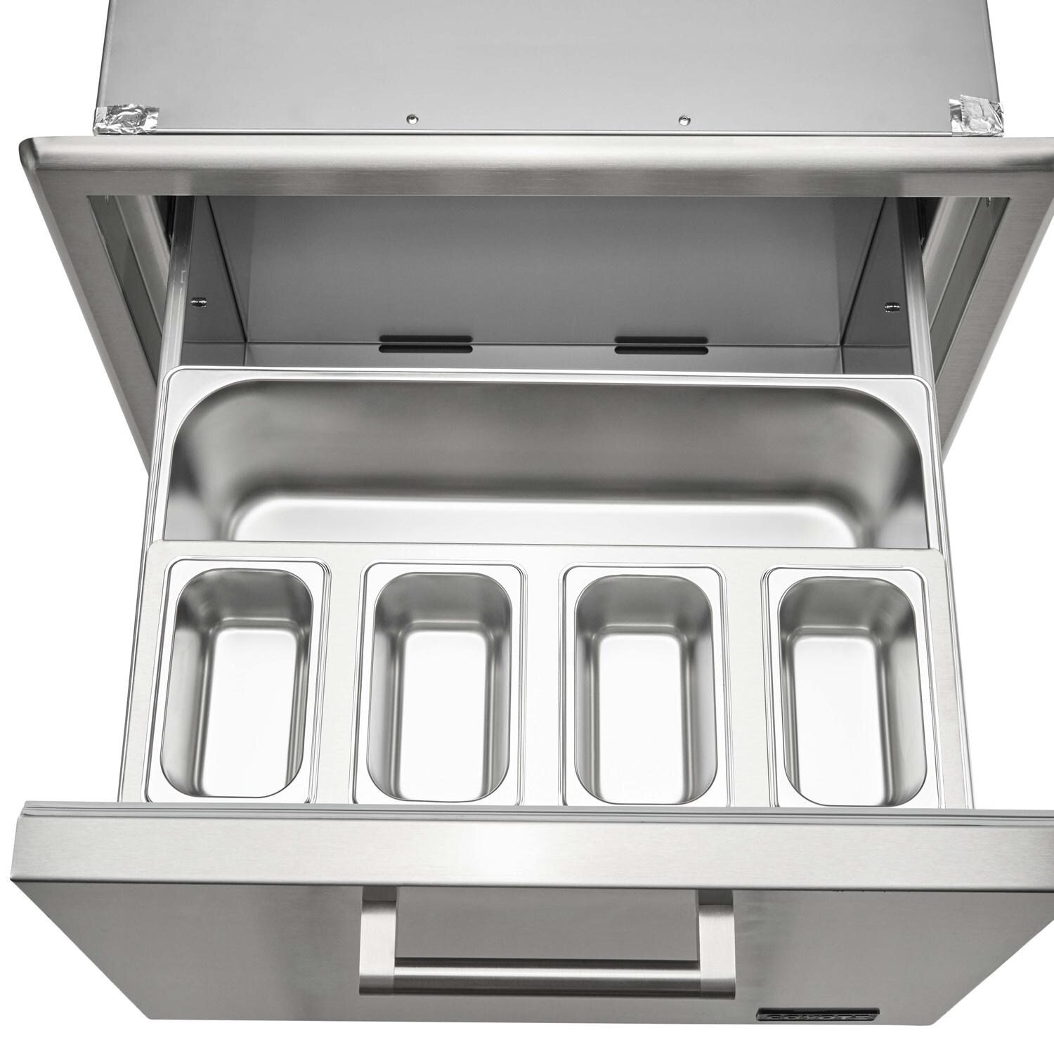 Coyote Outdoor Living C3-CPOC 30 Inch Pull Out Ice Chest - Trays In - White Background thumbnail