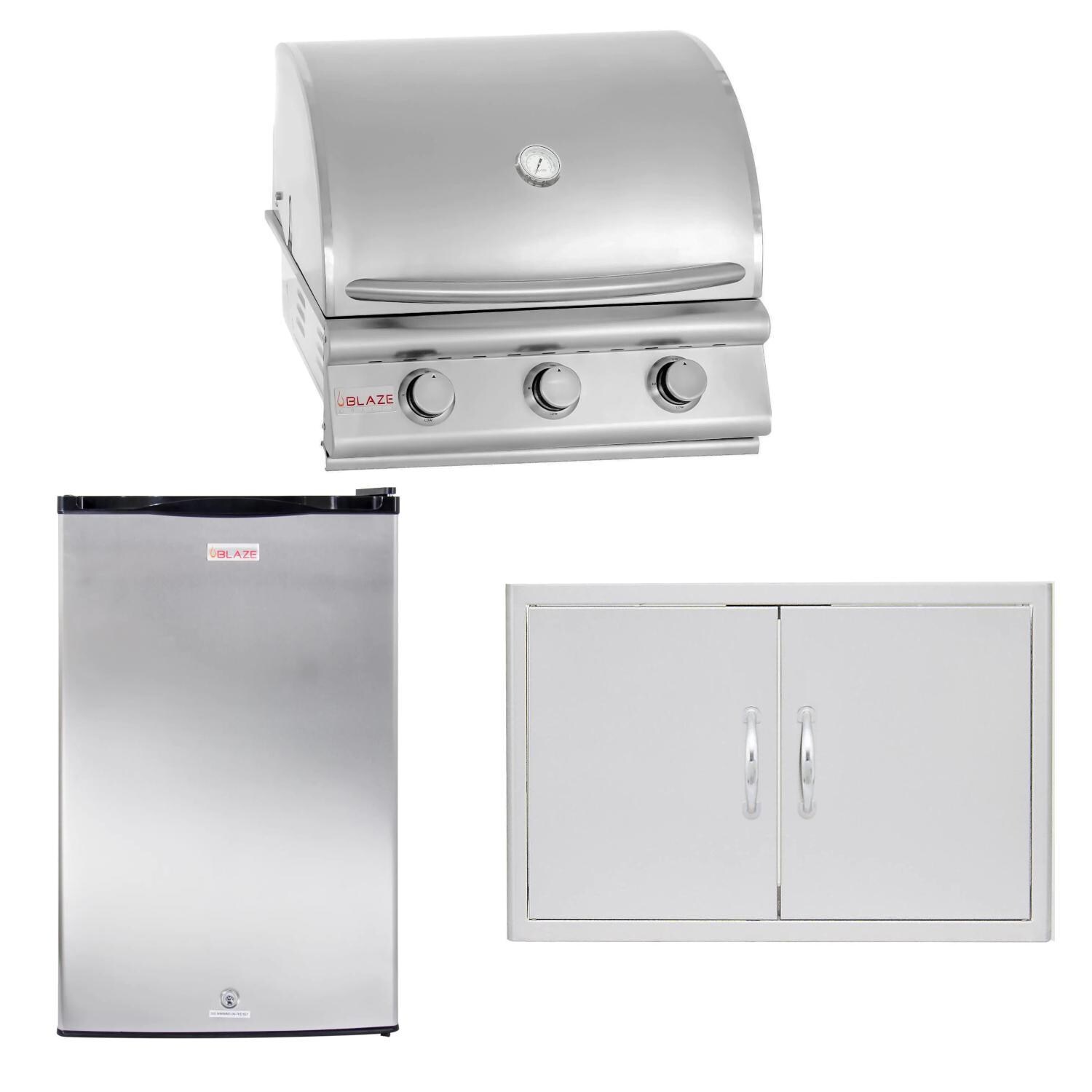 Blaze Prelude LBM 3-Piece 25-Inch Propane Gas Outdoor Kitchen Package W/ Refrigerator - BLZ-3LBM-LP image