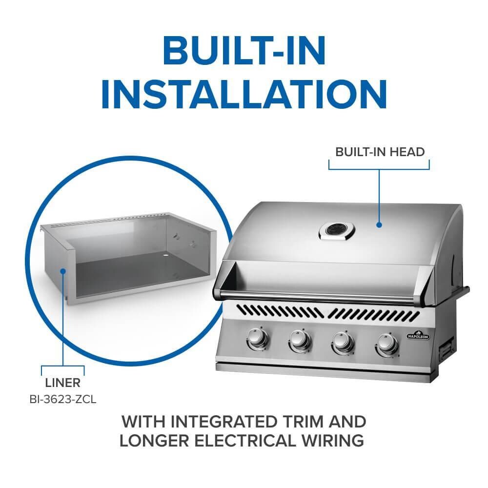 Napoleon BI32NSS Built-in 500 Series 32-Inch Natural Gas Grill - Built-In Installation - Detail thumbnail