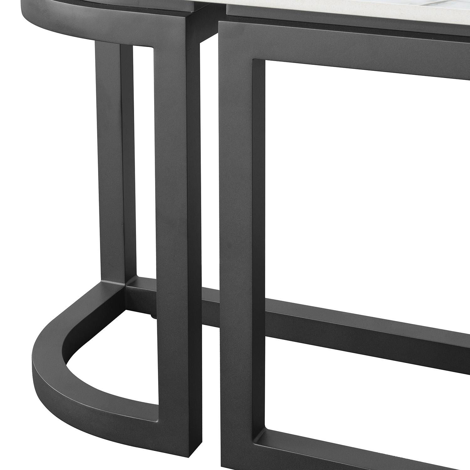 Malibu 67 Inch Black Aluminum Console Table by Sunset West - Legs - Detail thumbnail