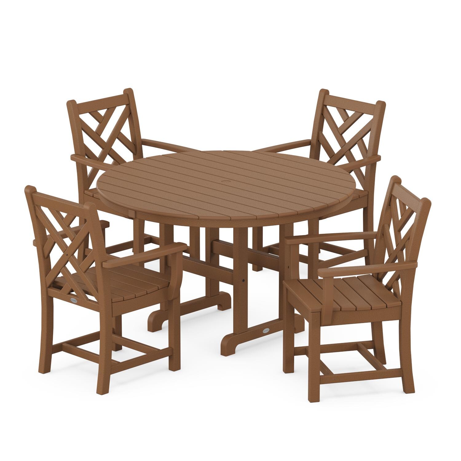 POLYWOOD 7-Piece Teak Chippendale Patio Dining Set thumbnail