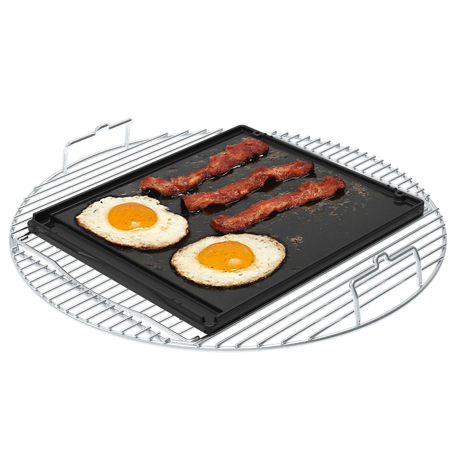 Broil King 13225 Stainless Steel Do More Cooking Grid for Charcoal Kettle Grills - w/ Breakfast - White Background thumbnail