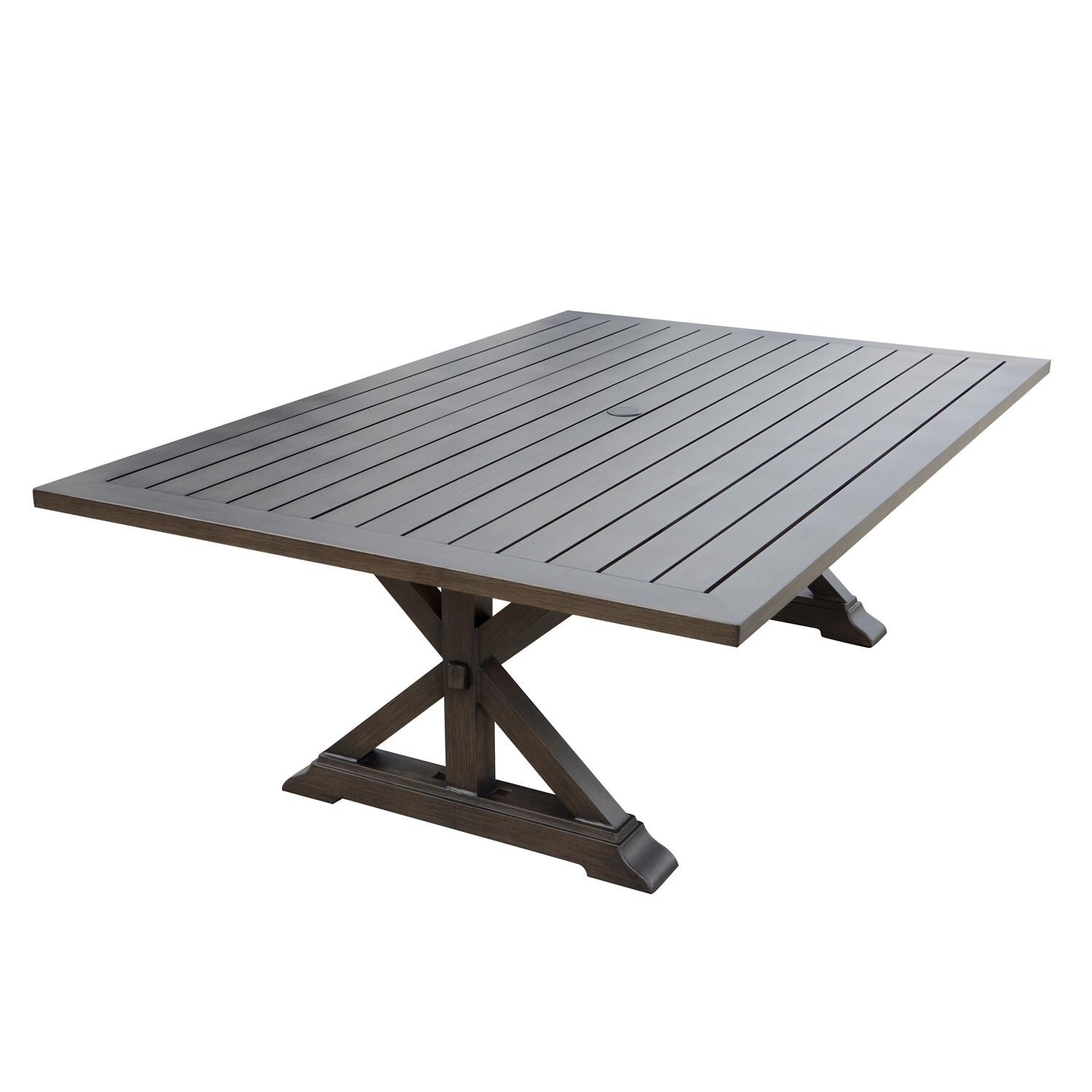 Darlee Brooklyn 11 Piece Patio Dining Set W/ 88 X 60-Inch Rectangular Dining Table & Sesame Cushions - Table Only thumbnail