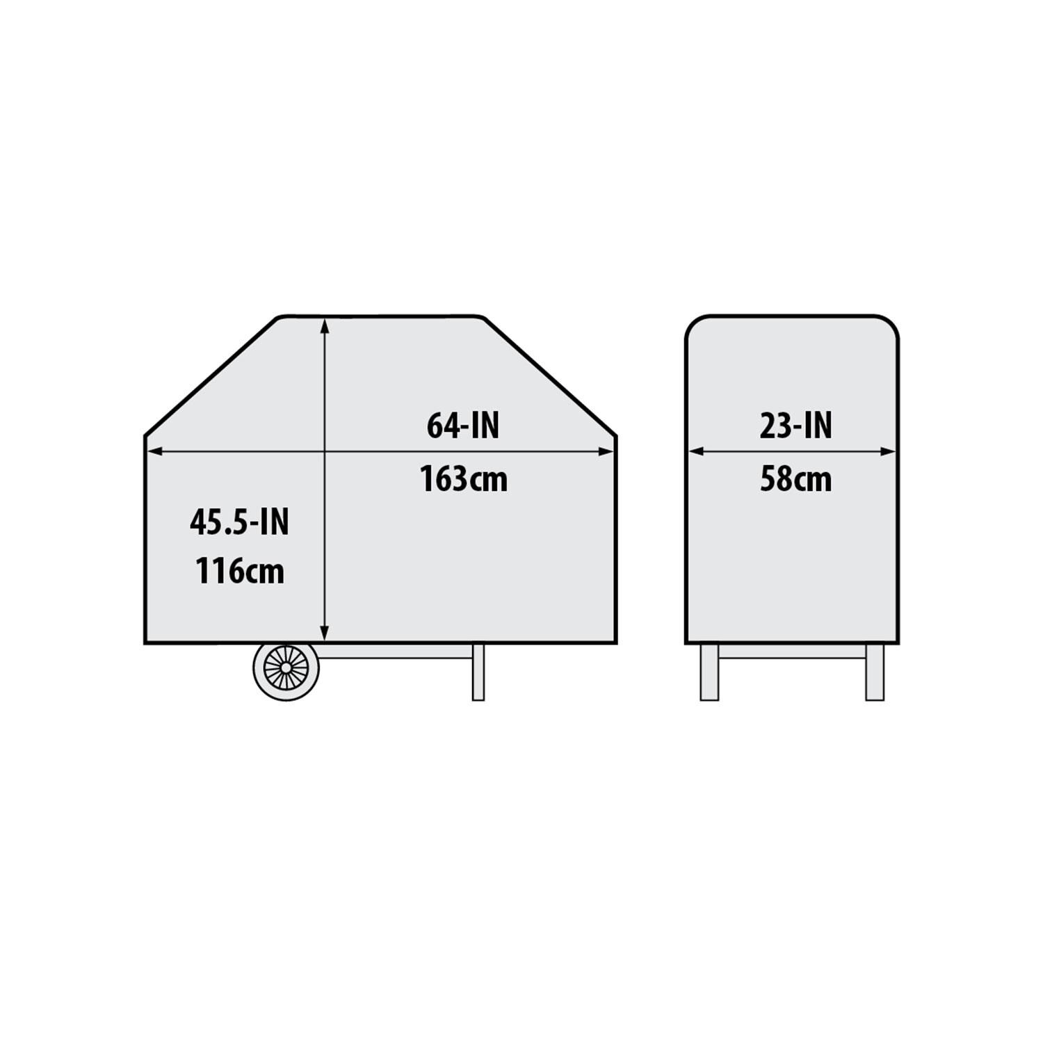 Broil King 67488 Select Grill Cover for Baron 500 Series Grills - Dimensions - Diagram thumbnail