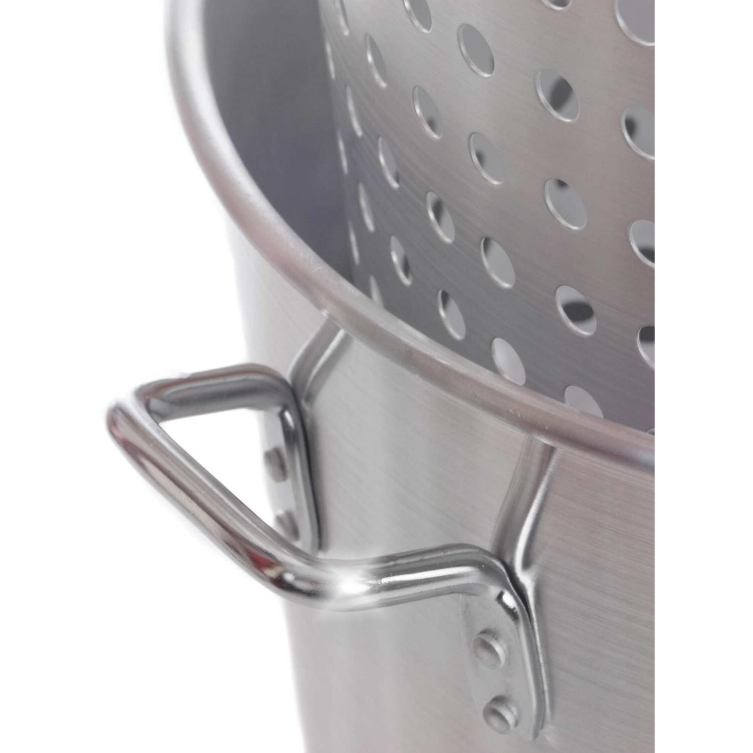 Cajun Cookware 80-Quart Aluminum Boiling Stock Pot - Handle And Basket Detail View thumbnail