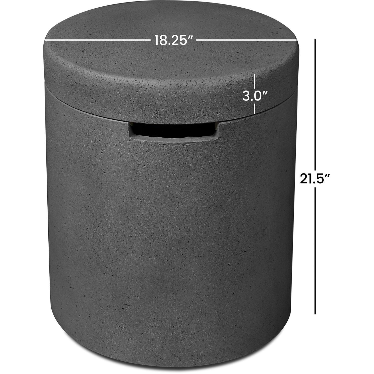 BBQGuys Signature 3719-CBNC Grand Lake Propane Tank Cover in Carbon - Dimensions - Detail thumbnail