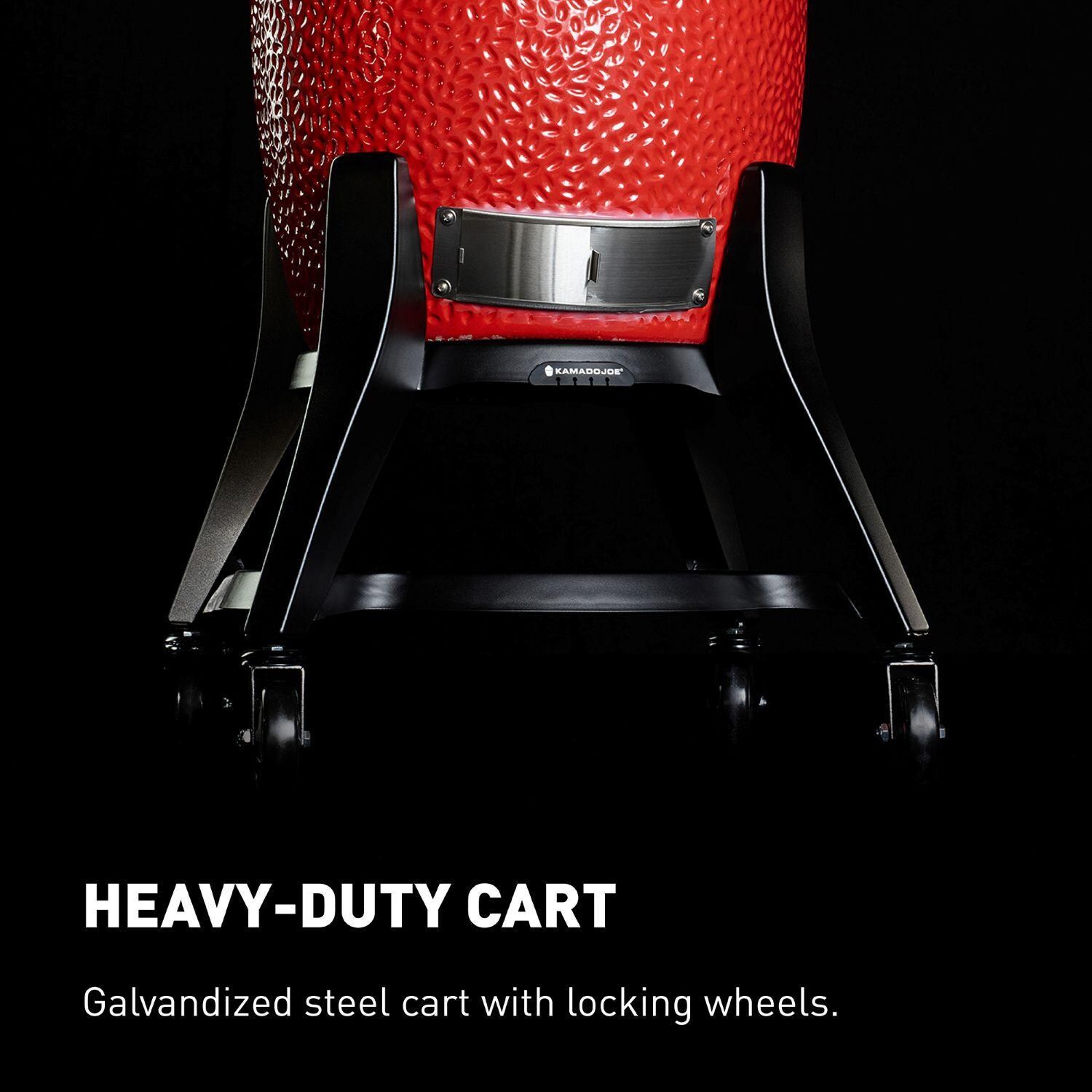 Kamado Joe Big Joe III 24-in Ceramic Kamado Grill Bundle - Heavy Duty Cart - Detail