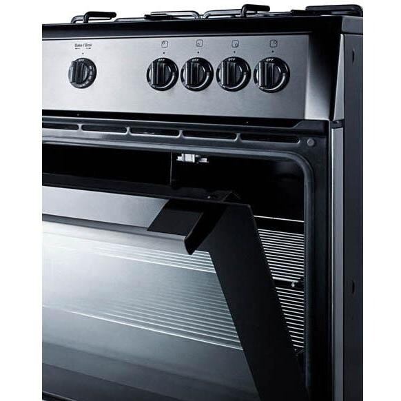 Summit 24-Inch 4-Burner Slide-In Gas Range - Black - PRO24G - Door Detail thumbnail