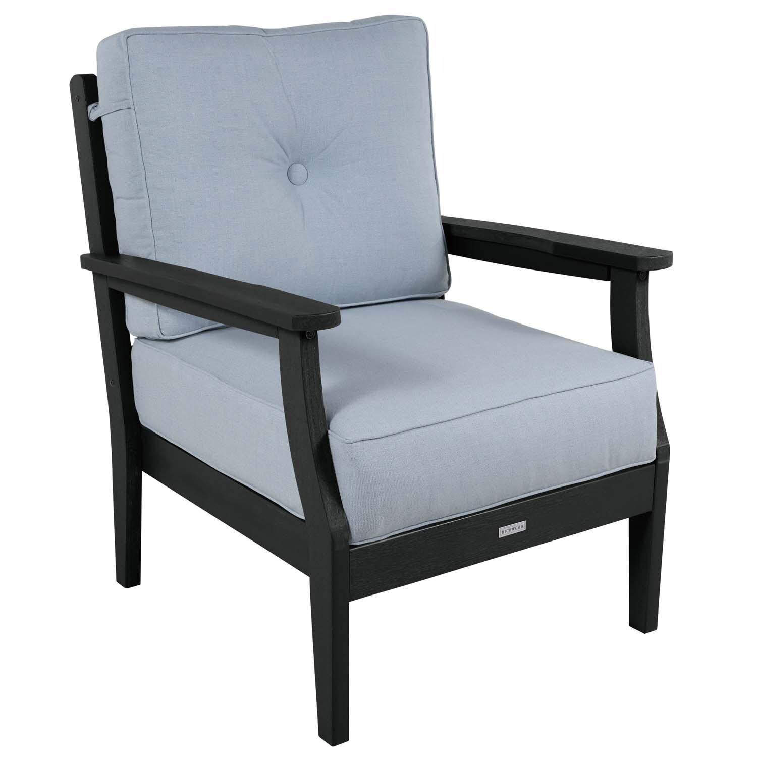 Blushing Bay 6 Pc Recycled Plastic Grand Seating Set in Bliss Dew/Black by Lakeview Outdoor Designs - Chair - White Background thumbnail