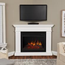 Real Flame 8050E-W Kennedy Grand 55-Inch Corner Electric Fireplace With Mantel - White