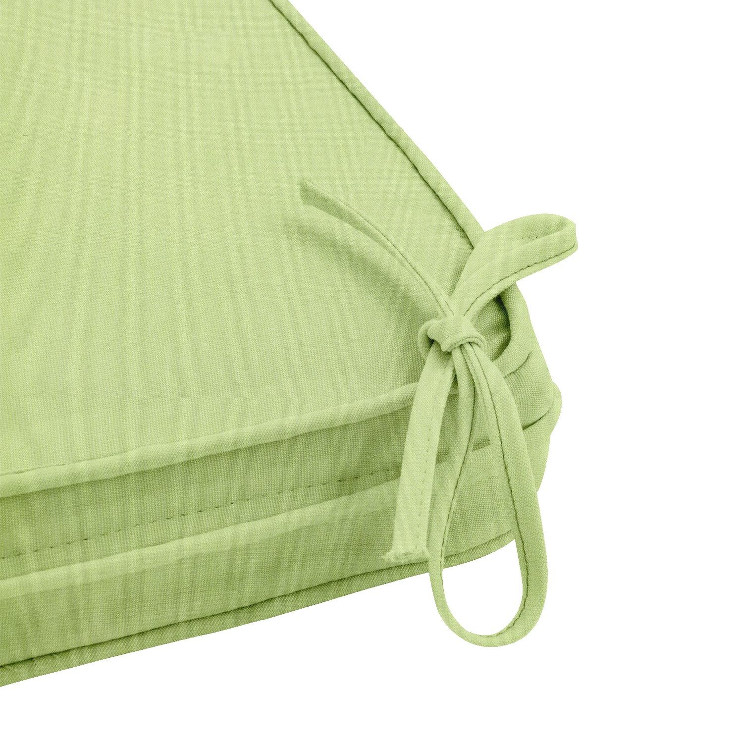 Sunbrella Canvas Parrot Medium Outdoor Replacement Bench Cushion W/ Piping By UltimatePatio.com - Tie Detail thumbnail
