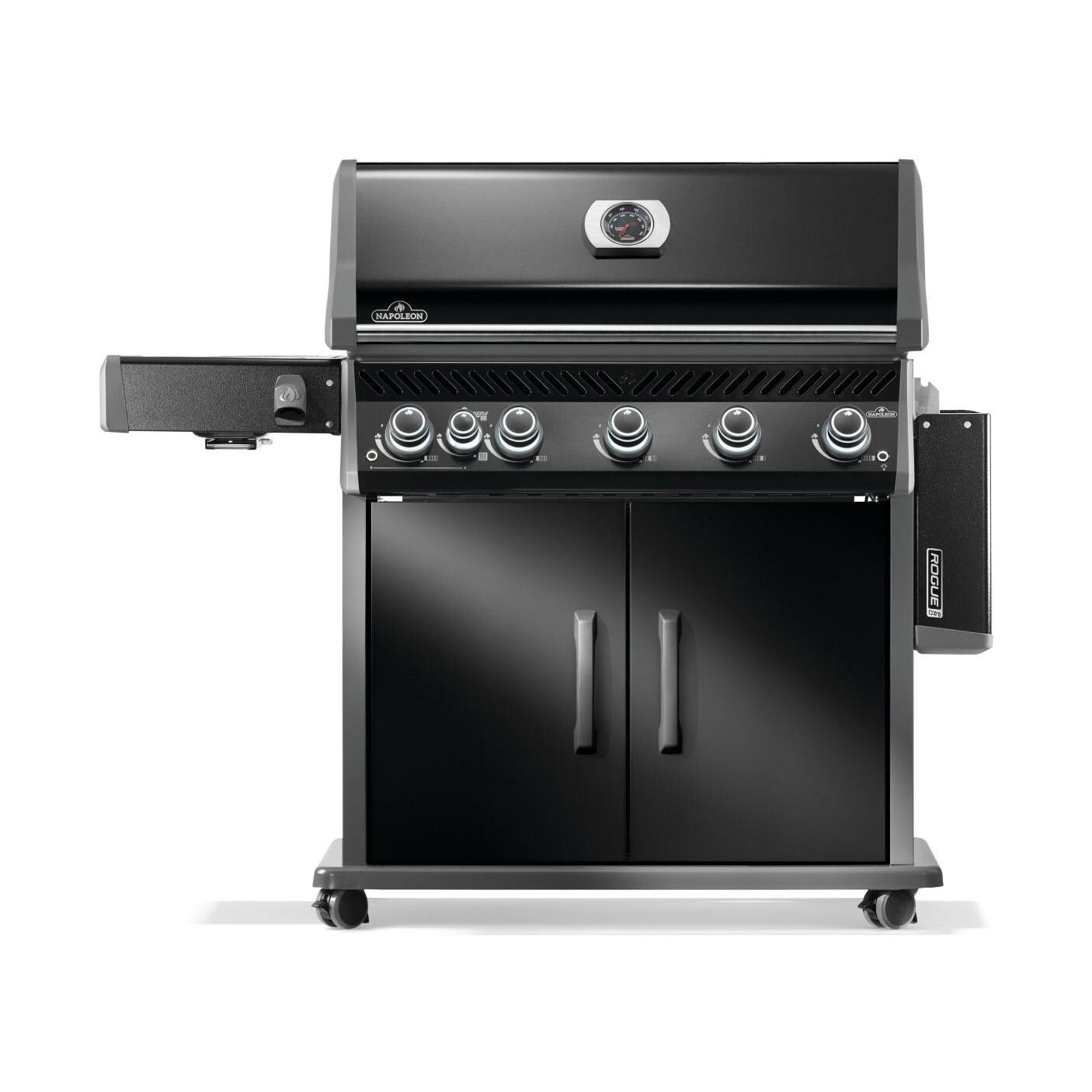 Napoleon RP625SIBNK-2 Rogue PRO 625 5-Burner Natural Gas Grill w/ Infrared Side Burner - Black - RP625SIBNK-2 - Shelf Down - White Background thumbnail