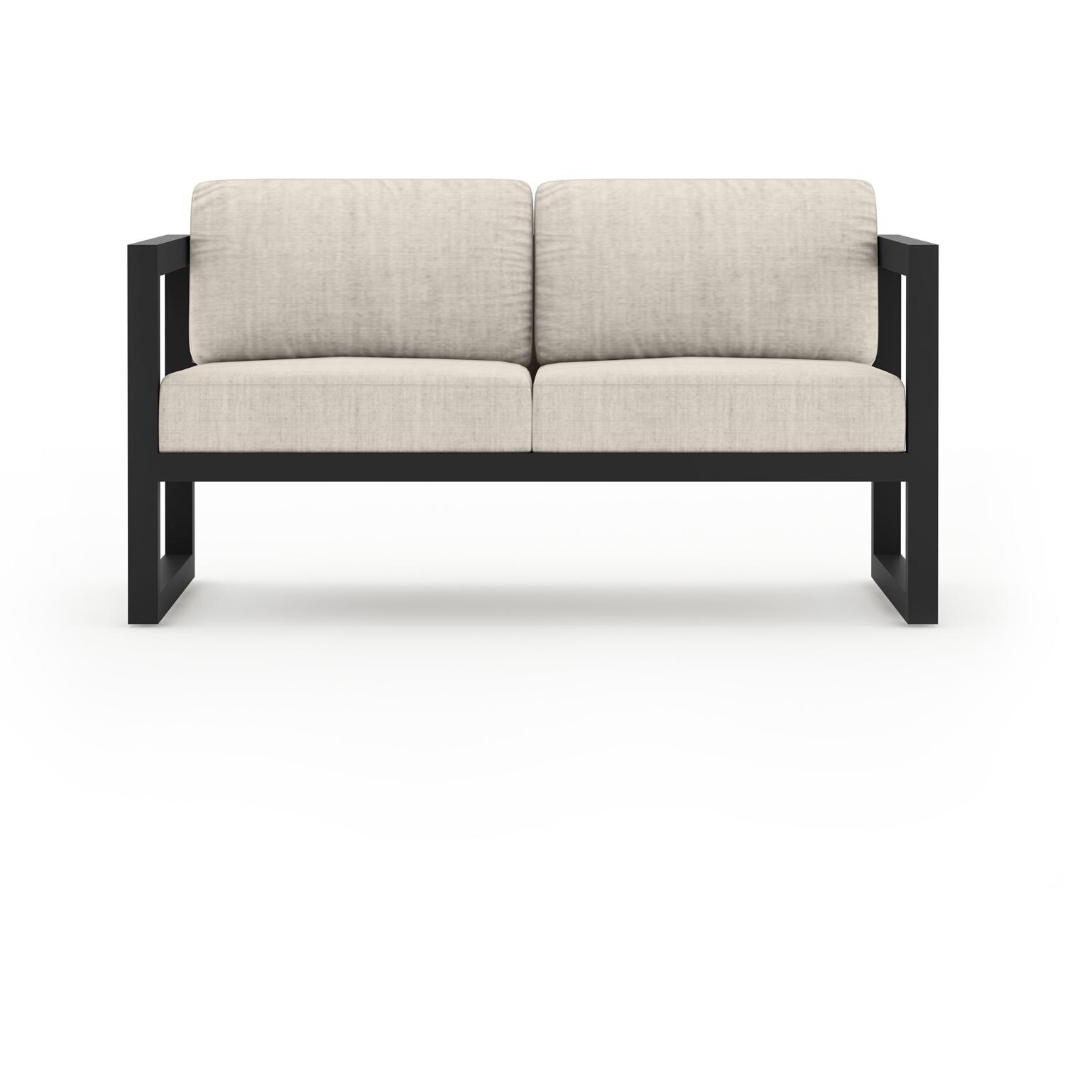 Lakeview MSTYCV-BK-3SLSS-CS Misty Cove 3 Pc Aluminum Seating Set in Black w/Sofa & Cast Silver Cushions by Lakeview Outdoor Designs - Loveseat - White Background thumbnail