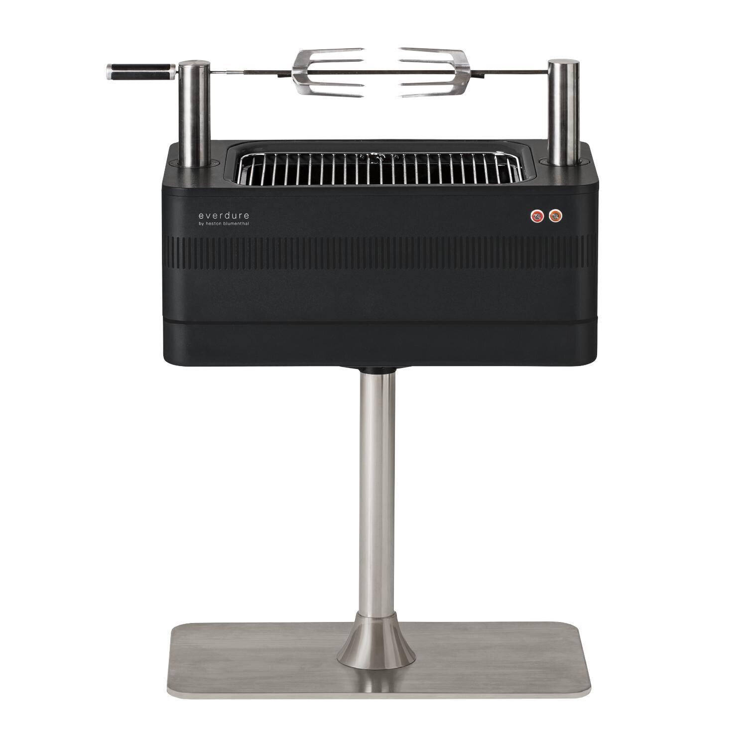 Everdure HBCE1BBSUS FUSION 29-Inch Charcoal Grill w/ Rotisserie & Electronic Ignition - Matte Black - White Background thumbnail