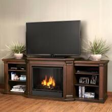 Real Flame Valmont 75-Inch Gel Fireplace Entertainment Center - Chestnut Oak - 7930-CO image