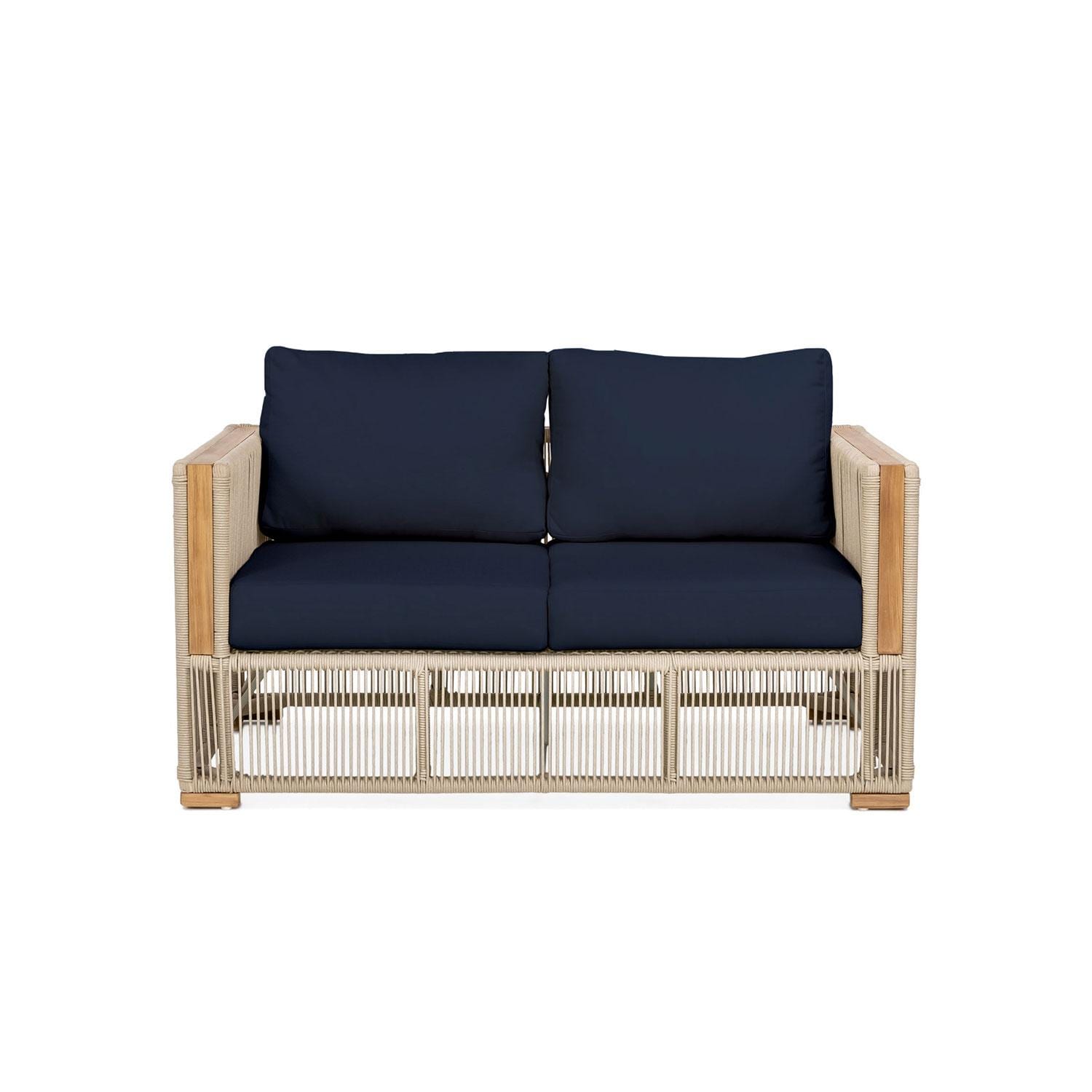 Pelican View 2 Person Woven Rope Loveseat in Indigo by Lakeview Outdoor Designs - White Background thumbnail