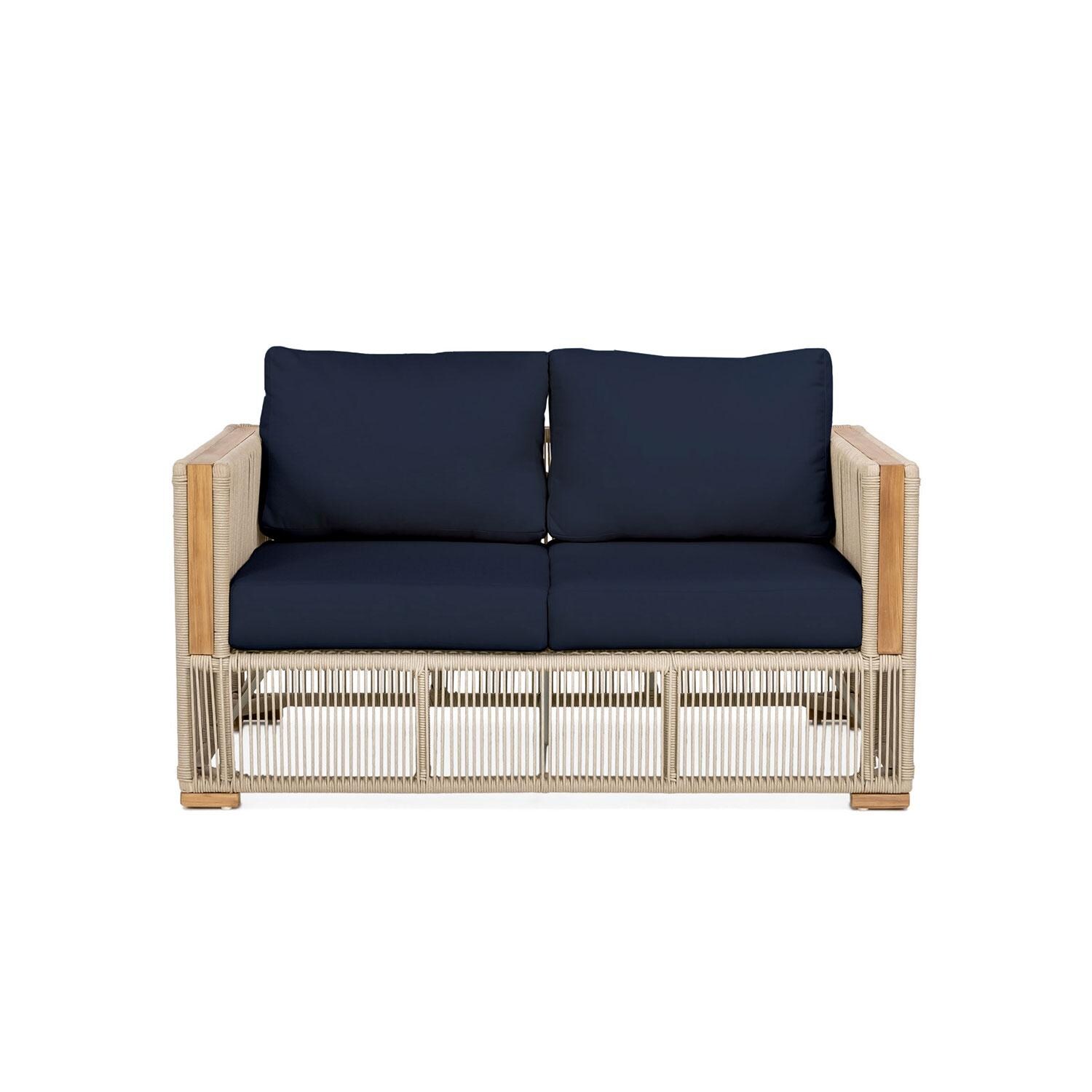 Pelican View 2 Person Woven Rope Loveseat in Indigo by Lakeview Outdoor Designs - White Background thumbnail
