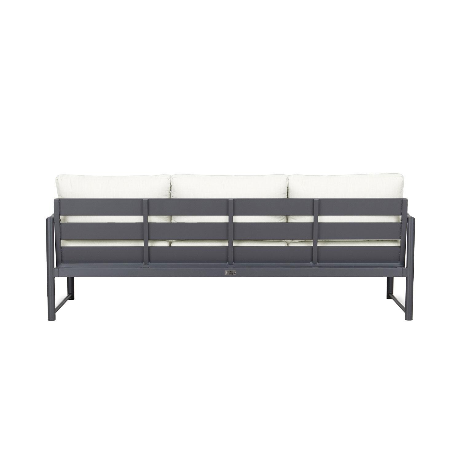 Lakeview AVEBAY-SL-PG-S-CN Avenue Bay Slate/Pebble Gray Sofa - Canvas Natural - Rear View - White Background thumbnail