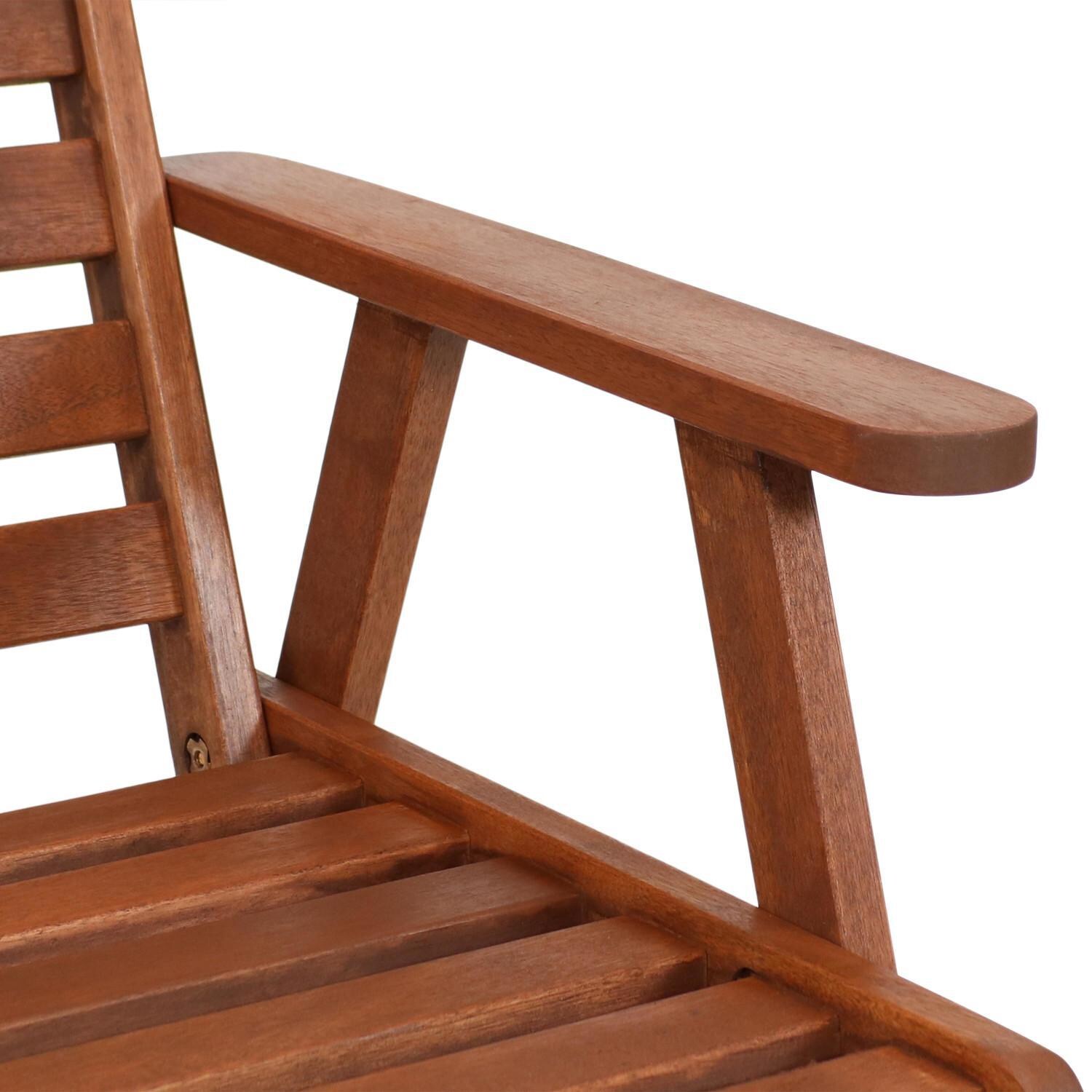 Ultimate Patio Meranti Wood Arm Chair W/ Teak Oil Finish - Chair Arm thumbnail