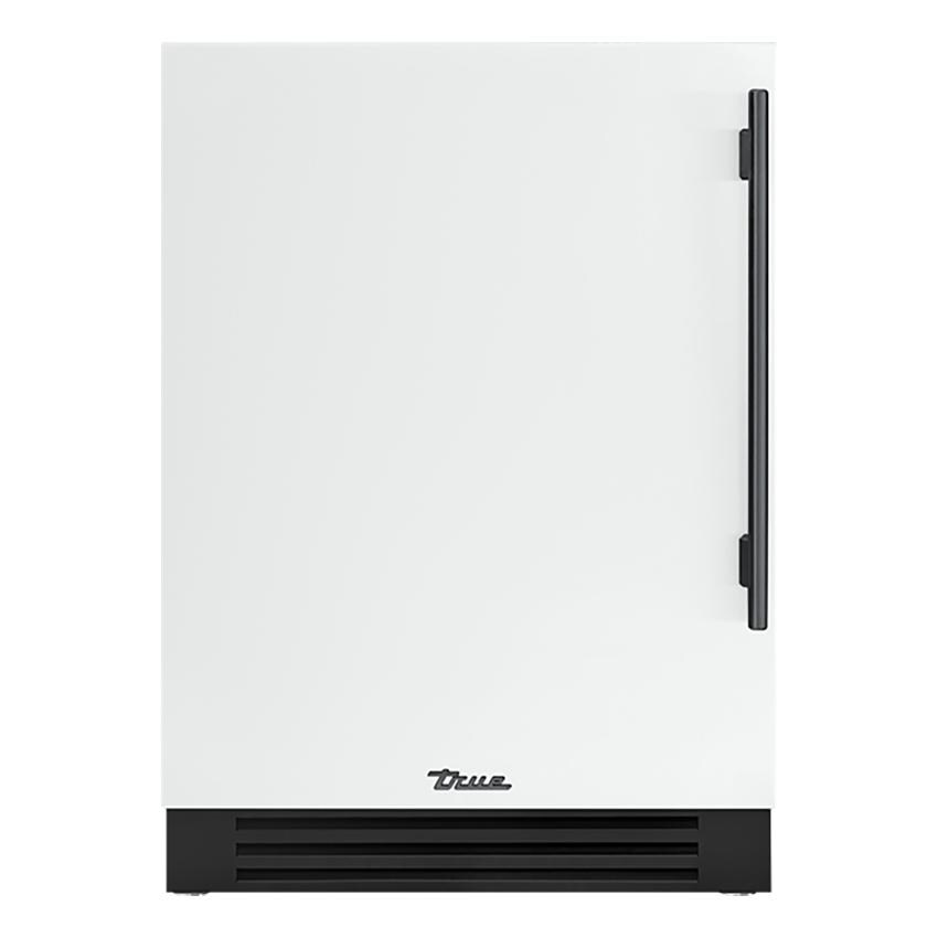 True TUF-24-L-OP-C~DSK-030-H05 24 Inch 5.6 Cu. Ft. Left Hinge Outdoor Freezer in Matte White w/ Pewter Handles - White Background thumbnail