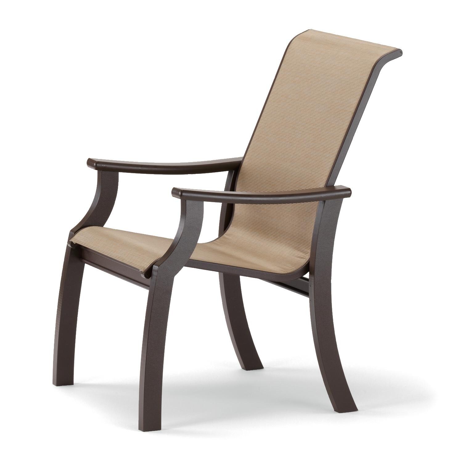 St. Catherine MGP Patio Club Chair With Sling Seating By Telescope Casual - Textured Kona/Honey