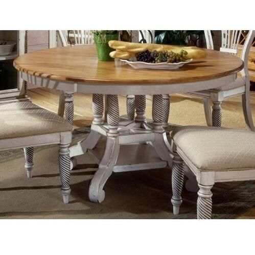 Hillsdale Wilshire Round/oval Dining Table - Pine/antique White - 4508dtbrnd