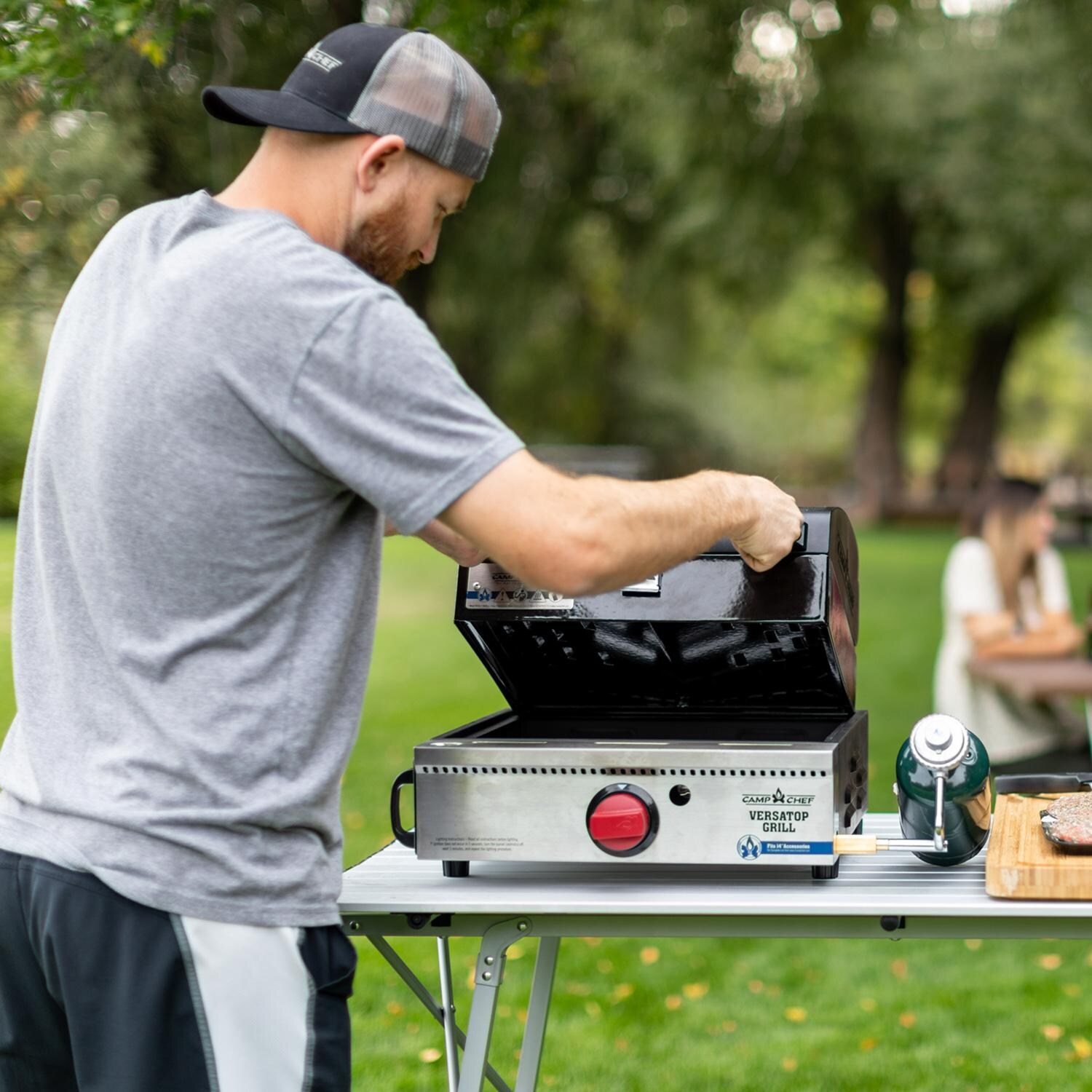 Camp Chef VersaTop 250 Single Burner Portable Flat Top Propane Gas Grill - Compatible With Most Camp Chef 14-Inch Cooking System Accessories (Grill Box Shown Not Included) thumbnail