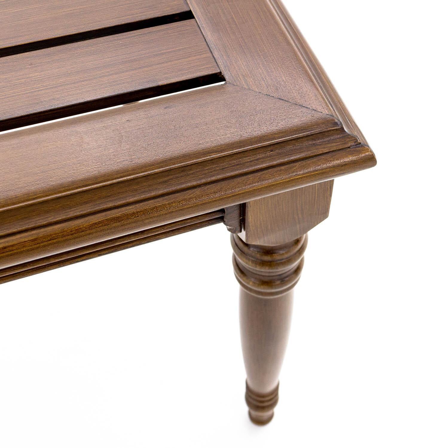 Arabella Aluminum 24-Inch Patio End Table W/ Slat Top - Corner Detail thumbnail