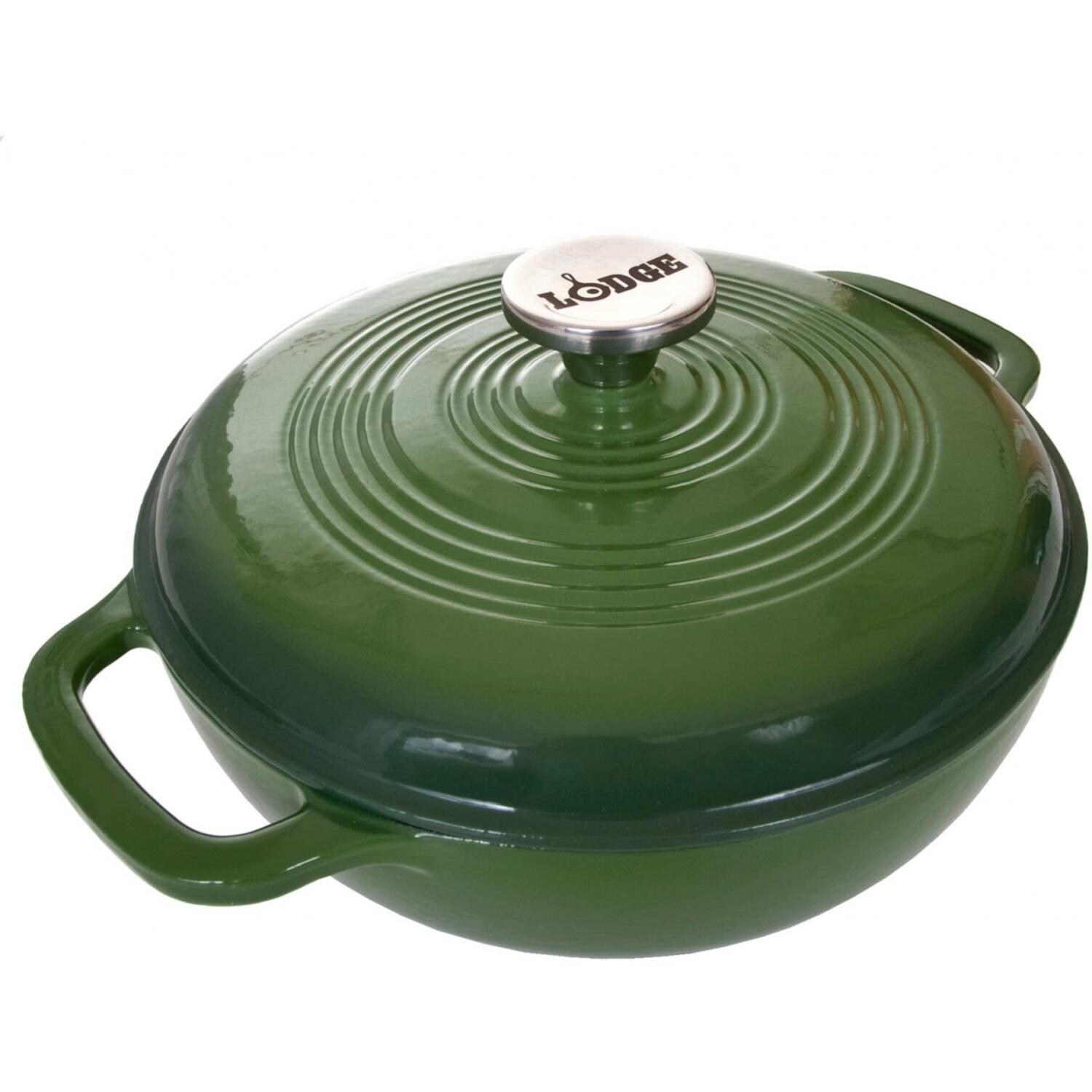 Lodge 3 Quart Colored Enamel Cast Iron Dutch Oven, Emerald Gradated
